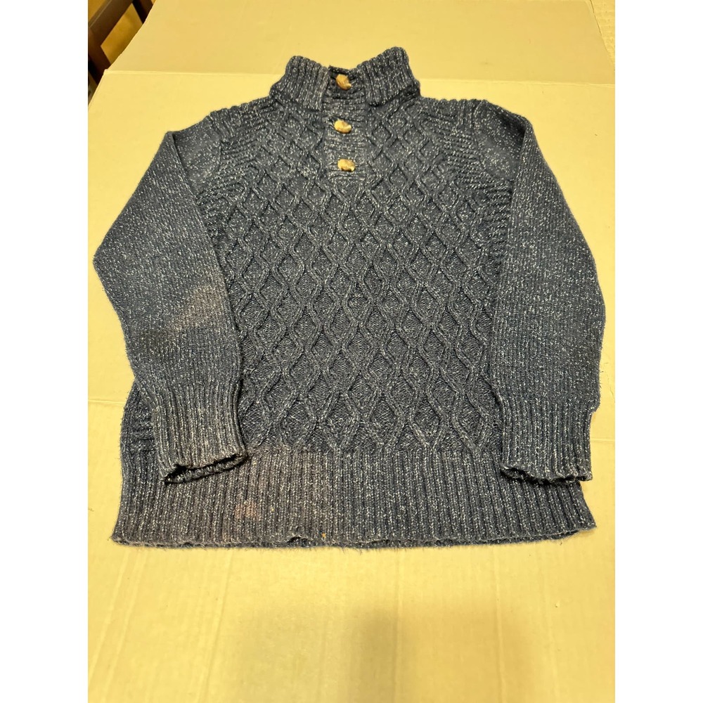 Cat & Jack Boys Cable Knit Sweater Sherpa‎ Collar Blue Size 8/10
